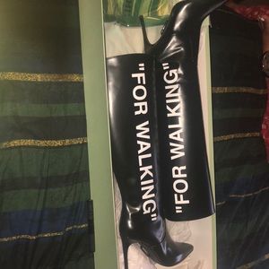 Off White knee high boots, brand new(never worn)
